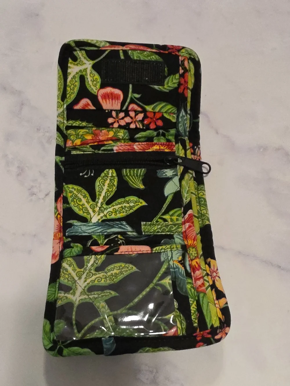 Vera Bradley Floral Pattern Fold  Women's Wallet - Black & Green - Picture 5 of 7